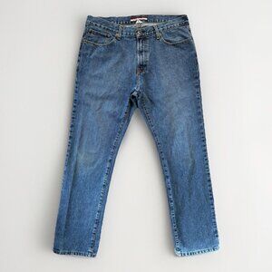 Tommy Hilfiger Jeans Men Sz 34x32 Blue Classic Fit Mid Rise Straight Leg